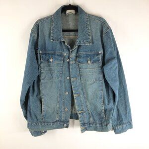 Camargue Mens Vintage Denim Jacket Retro Trucker Medium Wash Blue L